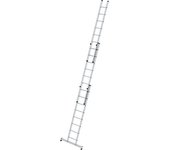 MUNK Escalera de mano de altura regulable, escalera extensible, de 3 tramos con traviesa nivello®, 3 x 8 peldaños