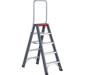 Altrex Escalera de tijera de peldaños planos de aluminio, ascenso por ambos lados, 2 x 5 peldaños, altura de trabajo 3200 mm