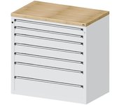 ANKE Armario para mostrador para dispensar herramientas y material, 2 cajones de 90 mm, 3 cajones de 120 mm, 2 cajones de 180 mm, gris