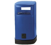 kaiserkraft Colector de residuos de plástico para exteriores, capacidad 120 l, A x H x P 580 x 1050 x 580 mm, azul