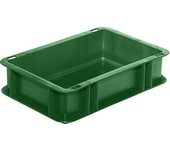kaiserkraft Recipiente apilable en euroformato, paredes y fondo cerrados, L x A x H 300 x 200 x 75 mm, verde, UE 5 unid.