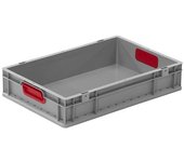 kaiserkraft Recipiente euronorma para cargas pesadas, capacidad 23,7 l, UE 8 unid., color del asa rojo