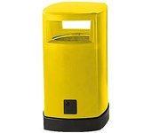 kaiserkraft Colector de residuos de plástico para exteriores, capacidad 120 l, A x H x P 580 x 1050 x 580 mm, amarillo