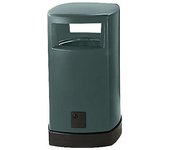 kaiserkraft Colector de residuos de plástico para exteriores, capacidad 120 l, A x H x P 580 x 1050 x 580 mm, verde