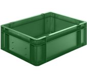 kaiserkraft Recipiente apilable en euroformato, paredes y fondo cerrados, L x A x H 400 x 300 x 145 mm, verde, UE 5 unid.