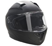 Homcom Casco de Moto Doble Visera con Cabezal Anticolisión y Certificación Europea Negro