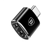 Adaptador Baseus USB a USB Tipo-C Negro transferencia alta compatibilidad OTG