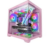 Mars Gaming Mc-view2 Caja Pc Microatx Doble Cristal Templado Ventilador Frgb 120mm Rosa