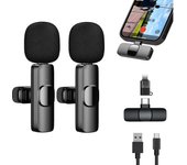 Icoveri Pack 2 Micrófonos Profesionales de Solapa Portátil para Smartphone Apple y Android