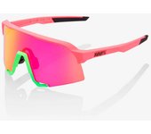 Gafas 100% S3 Matte Washed Out Neon pink lente purple Mirror