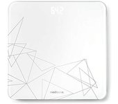 Medisana PS 437 balanza personal digital de hasta 180 kg, báscula de baño de vidrio, pantalla LED invisible, báscula con motivos, activación "Step-On