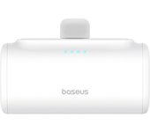 Baseus Power Bank con conector USB C plegable integrado, cargador portátil 5000mAh 20W para iPhone 15/15 Plus/15 Pro/15 Pro Max, Samsung S22/23 Series (blanco)