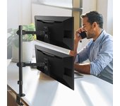Maclean MC-967 Soporte para Monitor, Doble, Vertical para Monitores OLED QLED LCD y LED de 13-27" VESA 75x75 y 100x100, MAX. 9kg