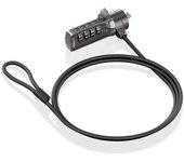 AISENS - ASLK-D40N03-BK - Cable de Seguridad con Cerradura de Combinacion para Ordenador, Monitor, Portatil 1.5M