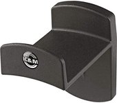 K&M 16312 Soporte de pared para auriculares, negro, plástico - para auriculares Over Ear, material de fijación incluido