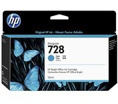 HP 728 F9J67A Cian, Cartucho de Tinta Original HP, de 130ml, para Impresoras Plotter de Gran Formato HP DesignJet T730 y T830 y Cabezal de Impresión HP 729