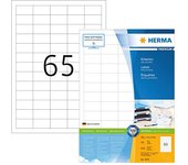 Herma 4270_ A4, 38,1 x 21,2 mm - Pack de 6500 etiquetas, A4, 38.1 x 21.2 mm, color blanco