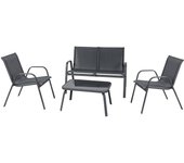 Conjunto de muebles de jardín rivet negro