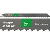 Hoja de sierra sable, Klingspor RS 603 WR, corte de madera blanda, verde y leña, acero al cromo vanadio, dentado grueso 4 TPI, cortes rápidos y precisos, 150x19x1,2 mm