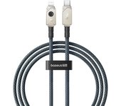 Baseus Cable de Fibra de aramida F-12 irrompible de Carga rápida y Datos Tipo-C a Lightning, 20W, 1m, Blanco