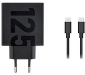 Motorola - Cargador de Pared 125 W, USB-C, SJMC1252 Tecnología de Carga Rápida, Carga Segura para tus Dispositivos - Color Negro