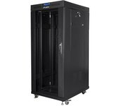 LANBERG Free Standing Rack 19inch Cabinet 27U 800x1000 Glass Door LCD Flat Pack juodas