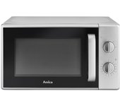 Amica AMMF20M1S Microondas, 1 W, 1 Liter, Acero Inoxidable, Marco Cristal Negro