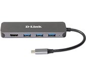 D-Link DUB-2333 base para portátil y replicador de puertos Alámbrico USB Tipo C Gris