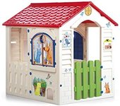 Chicos - Country Cottage Casita Infantil de Exterior e Interior, Fabricada en plástico Resistente y Duradero, Blanco, Única, Medidas 84 x 103 x 104 cm (89607)