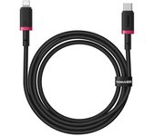 Baseus dura cable de carga rápida tipo c para ip 20 w 1 m negro, rojo
