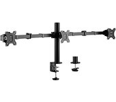 LogiLink BP0107 - Soporte de 3 Compartimentos para Monitor de 17-27", Longitud del Brazo: Ajustable, Color Negro