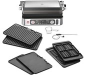 Braun MultiGrill 9 CG 9167, parrilla de contacto con parrilla, planchas planas y gofres y sensor de temperatura, posiciones de la parrilla: contacto, barbacoa, horno, placas aptas para lavavajillas,