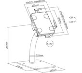 Maclean MC-468W Soporte Publicitario para Tableta, Soporte de Sobremesa con Cierre, 7,9"-11", Universal