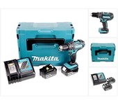Makita DHP482RTJ - Taladro atornillador de percusión (incluye 2 baterías de 18 V, 5 Ah, iones de litio y estuche Makpac