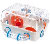 Ferplast Jaula para hámsteres COMBI 1, Casita para pequeños roedores, Plástico robusto, Techo con rejilla abrible, Tubos y accesorios incluidos, 40,5 x 29,5 x h 22,5 cm Blanco