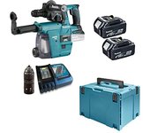 Makita MAKPAC - Martillo combinado con batería para SDS-Plus (18 V, 5,0 Ah, 2 baterías y cargador)