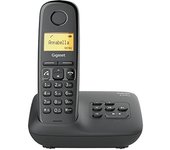Gigaset A270A Analog/DECT telephone Negro Identificador de llamadas - Teléfono (Analog/DECT telephone, Terminal inalámbrico, Altavoz, 80 entradas, Identificador de llamadas, Negro)