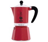 Bialetti Rainbow Cafetera Italiana Espresso, 6 Taza, Aluminio, Rojo, 6 Tazas