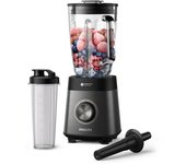 Philips Serie 5000 Batidora, Motor ProBlend Plus de 1200 W, Prepara Batidos Espesos de Fruta Congelada, Capacidad de 2 litros, Limpieza Sin Esfuerzo, Aplicación Nutri-U, Negro (HR3041/00)