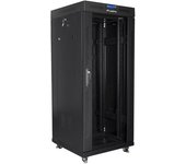 Lanberg free standing rack 19inch cabinet 27U 600x600 glass door LCD flat pack black Rack o bastidor independiente