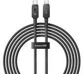 Baseus F-12 - Cable de carga rápida y de datos irrompible tipo C a C (100 W, 2 m), color negro