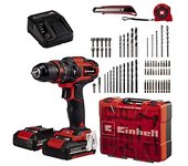 Einhell taladro atornillador percutor con batería TE-CD 18/40 Li-i +64 Power X-Change (iones de litio, 18 V, 40 Nm, electr. velocidad, máx. 24000 rpm, incl. 2x 2,0 Ah baterías, cargador y accesorios)