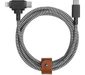 Native Union Belt Cable Duo cable USB 1,5 m USB C USB C/Lightning Negro, Blanco