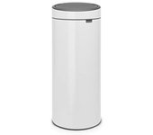 Brabantia Touch Bin, 30L Alrededor Plástico, Acero inoxidable Blanco