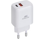 Rivacase PS4102 W00 cargador de dispositivo móvil Universal Blanco Corriente alterna Carga rápida Interior