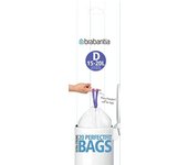 Rollo de Bolsas de Basura PerfectFit Encaja perfectamente y de forma fácil, 15-20 L - Talla D, 20 Bolsas