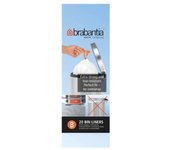 Brabantia 311741 - Bolsas de basura (5 L, 3 rollos de 20 bolsas), color blanco