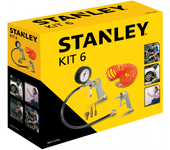 Stanley 9045717STN Inflador Ruedas Coche - Incl. Compresor Aire, bomba de Neumáticos y Manguera en Espiral 5M - Compresor de Aire Portatil Máx. 20 Barras