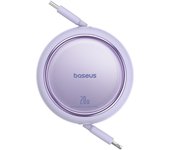 Baseus Cable USB C a Lightning, Cable Carga Rapida USB C a Lightning retráctil de 20 W Compatible con iPhone 14/13/13 Pro/13 Pro Max/12/12 Pro/11/XS MAX/8 Plus, iPad Pro, Morado