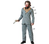 Atosa disfraz payaso halloween gris con corbata hombre adulto M